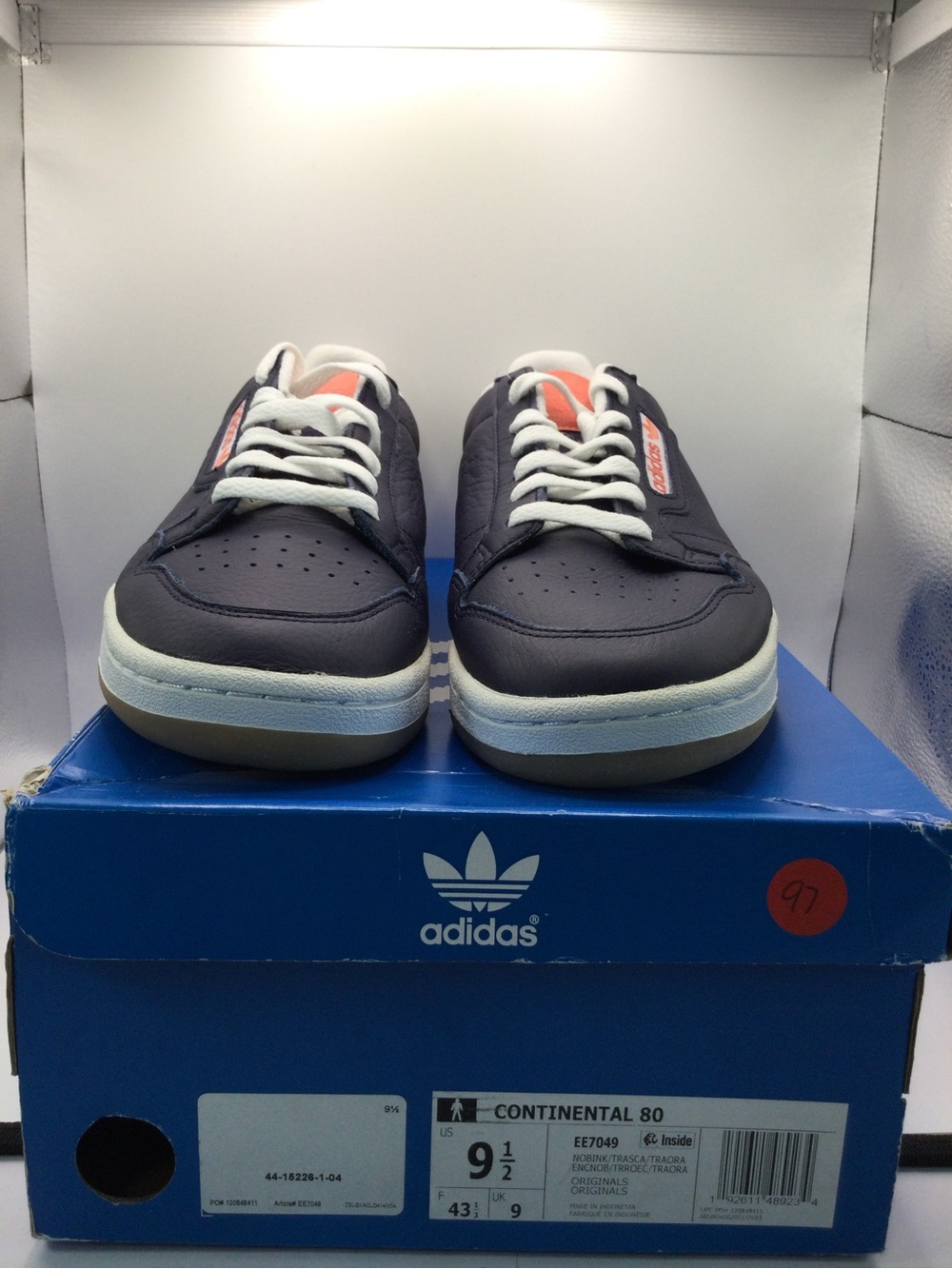 Adidas Continental 80 Men’s Sneakers - Navy with Coral Accents